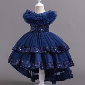 GB- Blue Fluffy Dropping Princess Dress